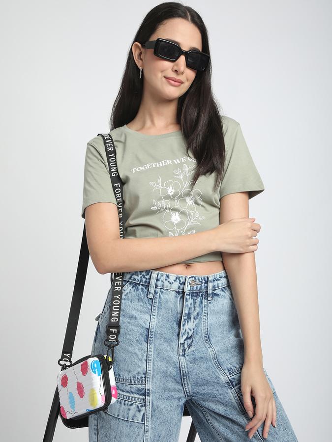Women Cotton Relaxed Fit Crew Neck Graphic T-shirt