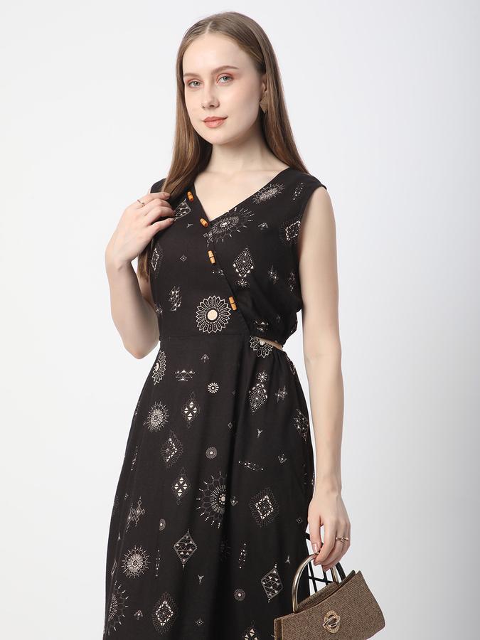 Women Rayon Printed A-Line Ethnic Dress
