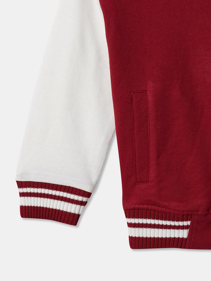 Boys Cotton Bomber Snap Colorblock Jacket