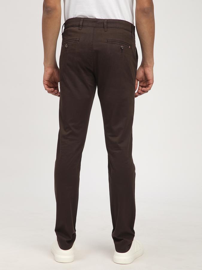 Men Cotton Skinny Fit Flat Front Solid Trousers