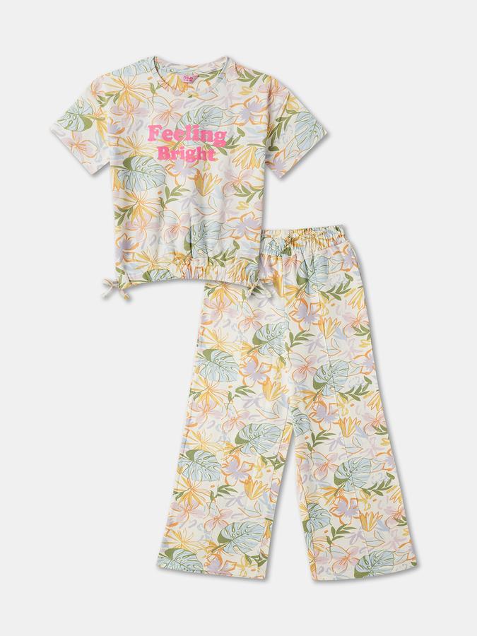 Girl Floral Print Pants & Top Set
