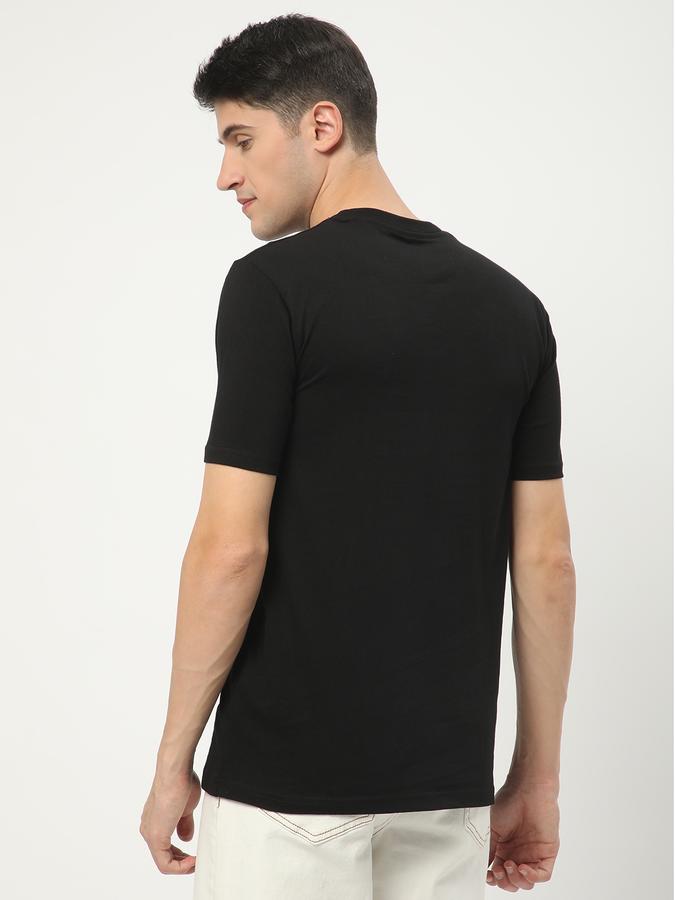 Men Cotton Regular Fit Crew Neck Typographic T-shirt