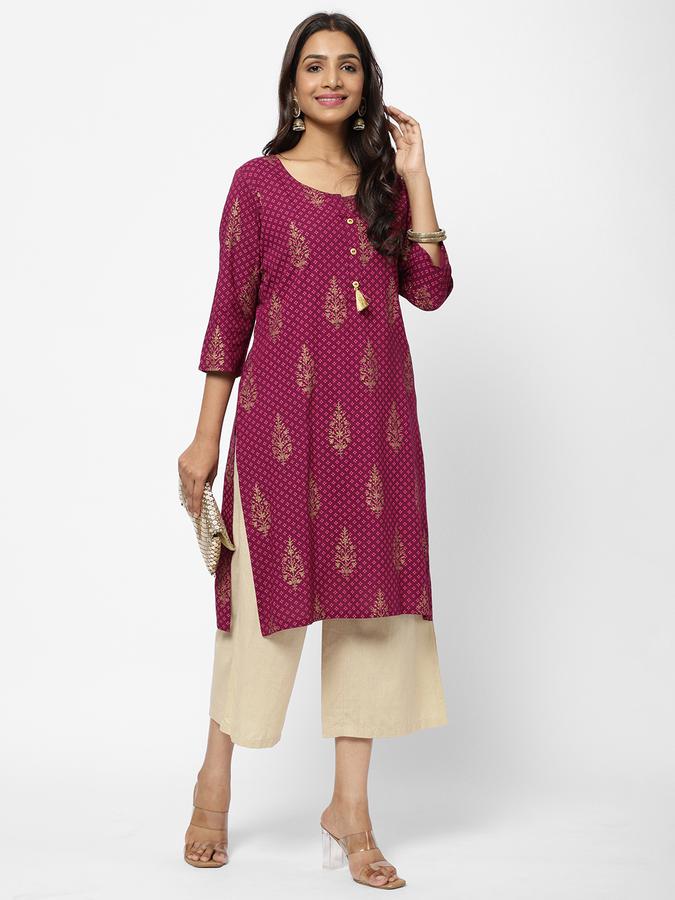 R&B Wine Women Kurtas image number 1