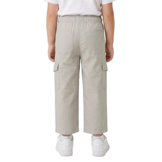 R&B Beige Solid Boys Regular Fit Cargo Styles Trousers
