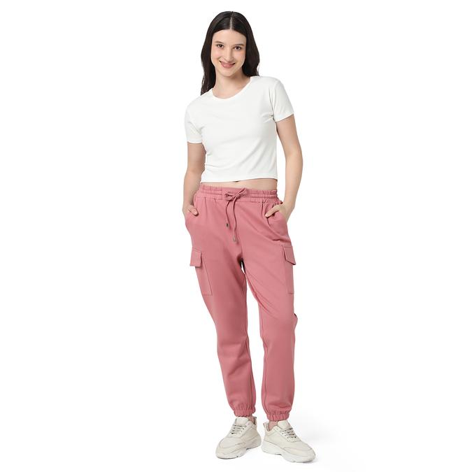 R&B Women Ivory Solid Cropped Ribbed Top