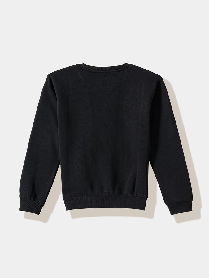 Boys Cotton Relaxed Fit Crew Neck Graphic Sweatshirt