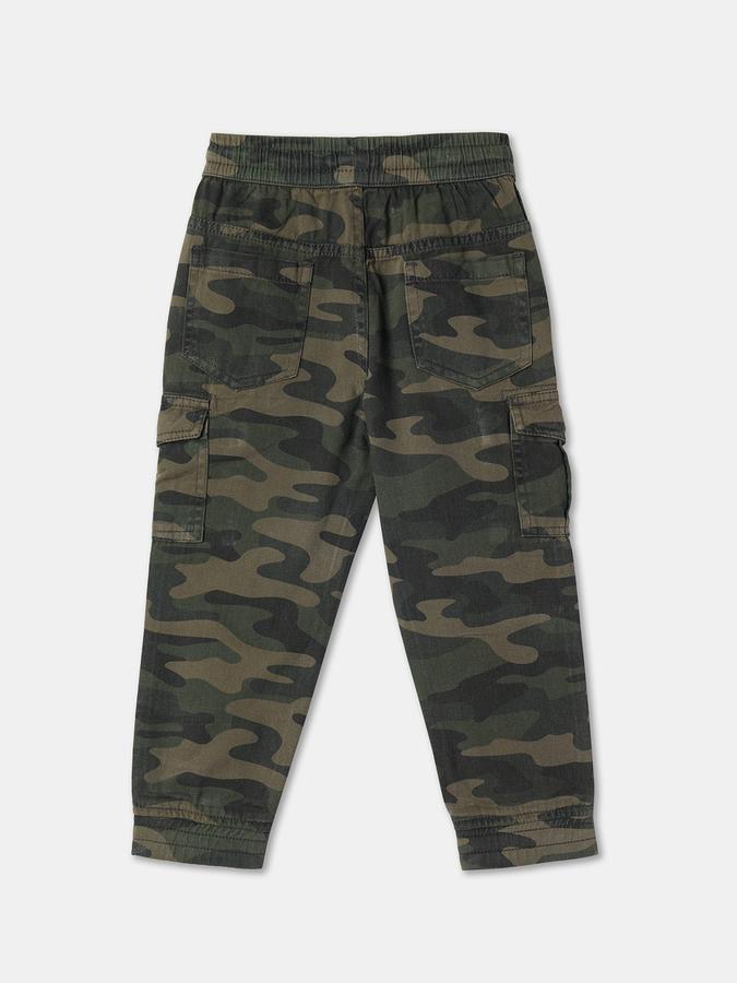 Boys Camouflage Print Relaxed Fit Cargo Pants image number 1