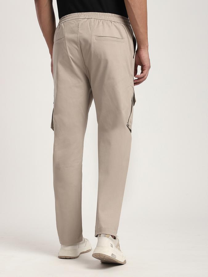 Men Cotton Cargo Fit Drawstring Elasticated Trousers