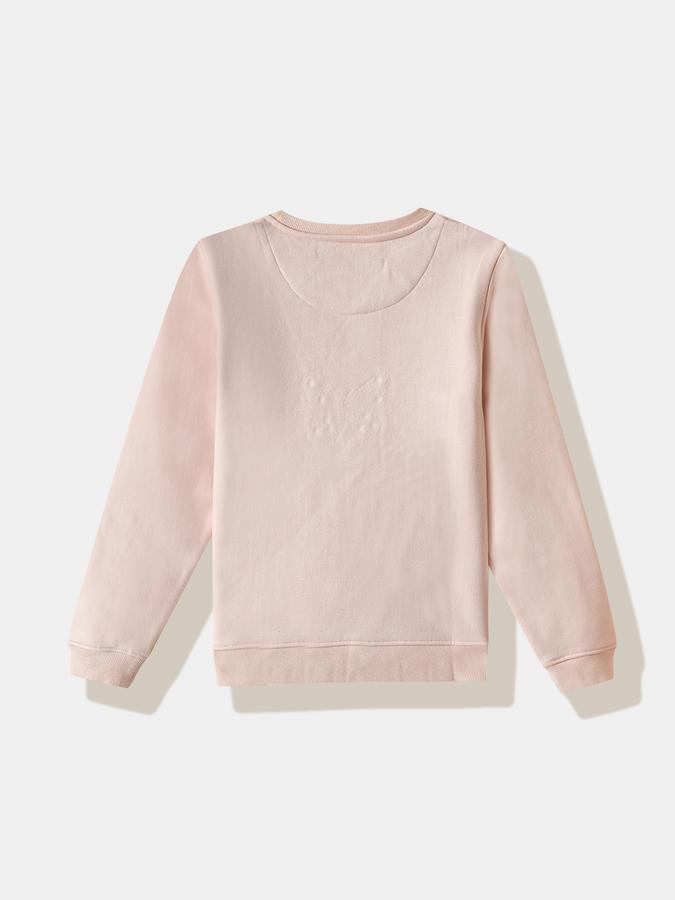 Girls Fleece Regular Fit Crew Neck Graphic Sweatshirt