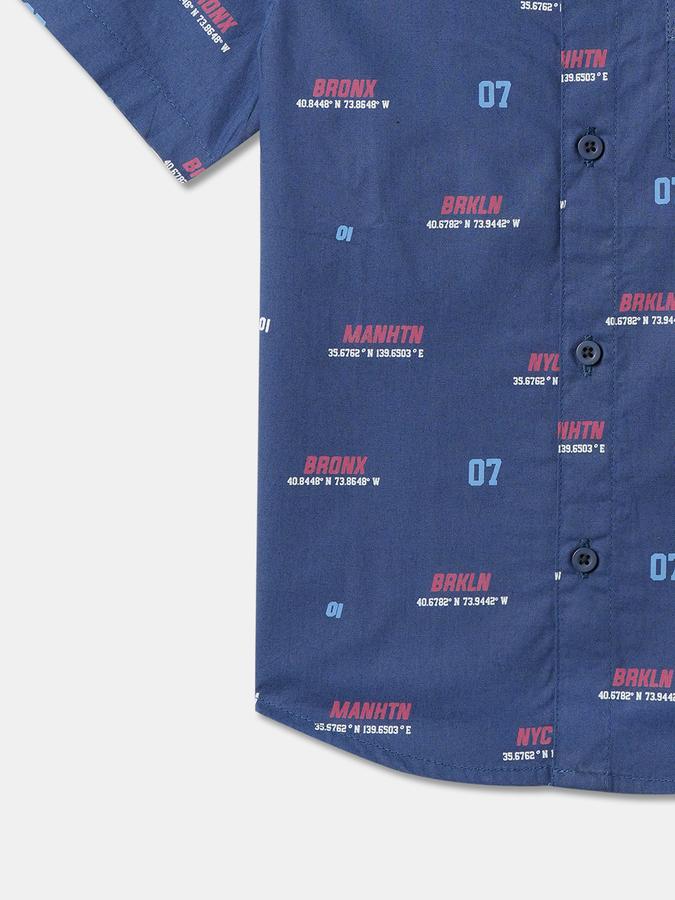Boys Regular Fit Short Sleeve Button-Down Collar Shirt
