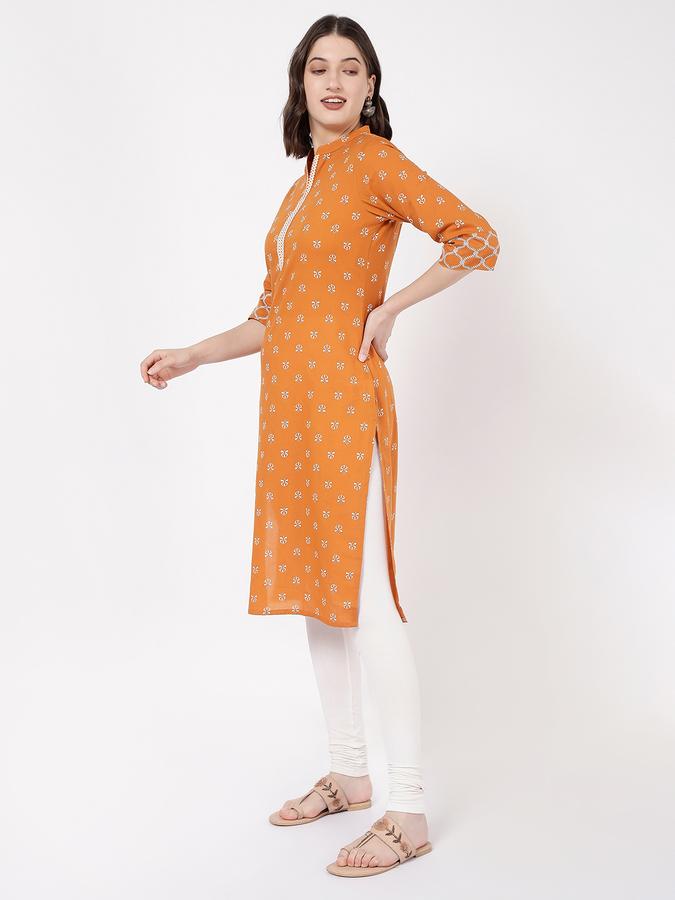 Women Micro Print Straight Kurta image number 1