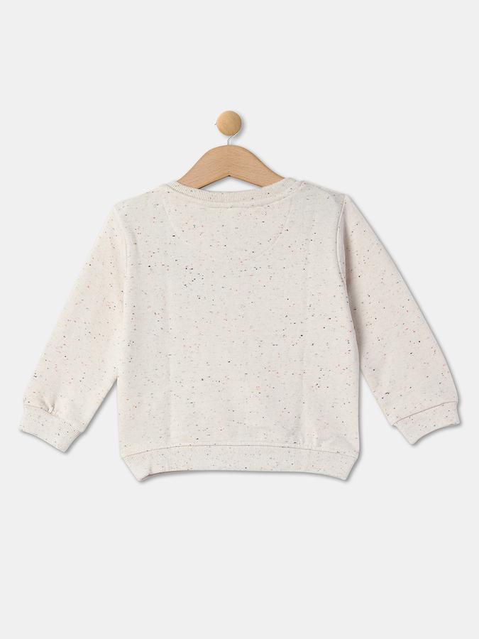 Girls Cotton Blend Regular Fit Crew Neck Graphic Sweatshirt