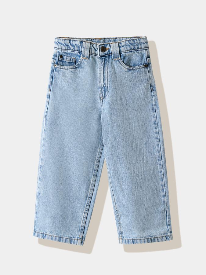 Boys Cotton Regular Fit Mid Rise Clean Hem Jeans