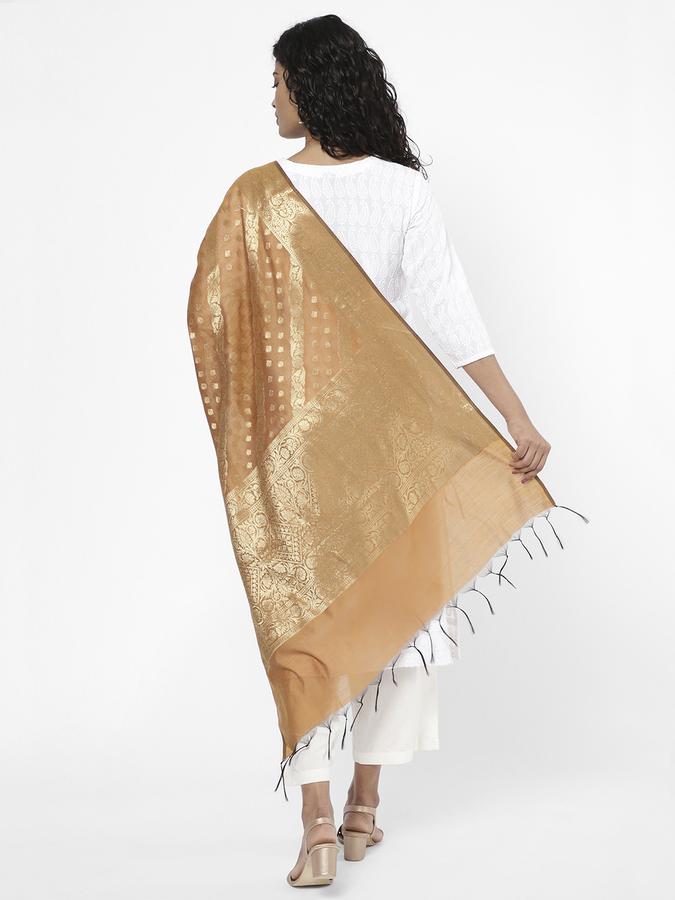 R&B Women's Gold Printed Dupatta