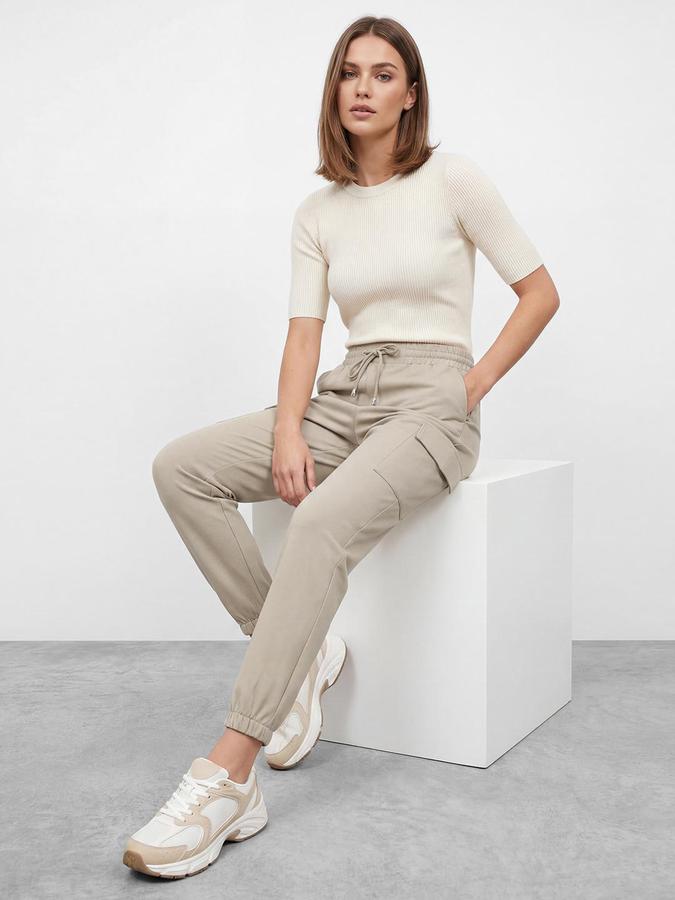 R&B Women Brown Straight Fit Solid Track Pants 