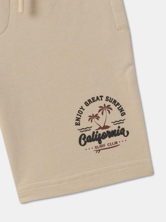 Boys Cotton Relaxed Fit Drawstring Waist Clean Hem Shorts