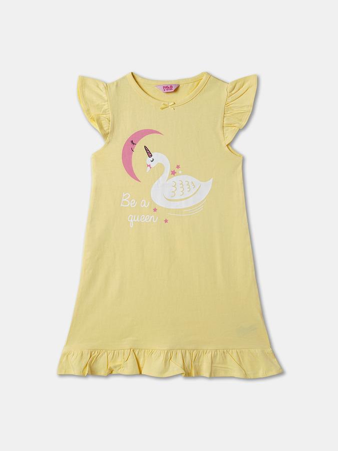 Pack of 2 Girls Typographic Print Nighshirts image number 2