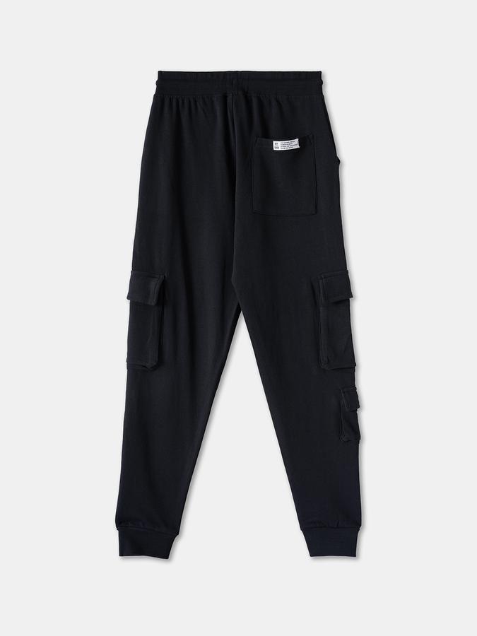 Boys Cotton Tapered Fit Drawstring Waist Cargo Joggers