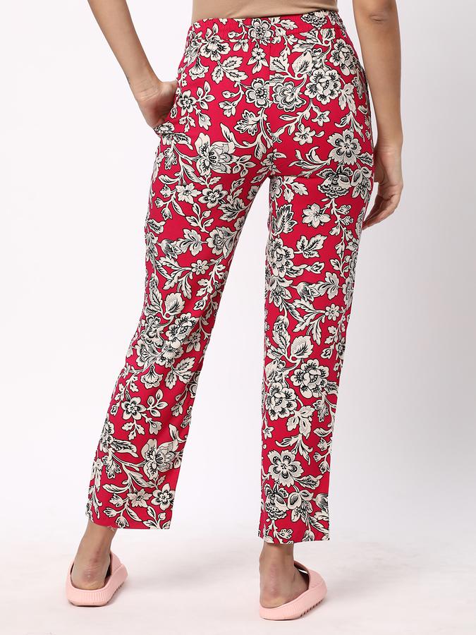 R&B Women Fuchsia Paisley Print Trousers