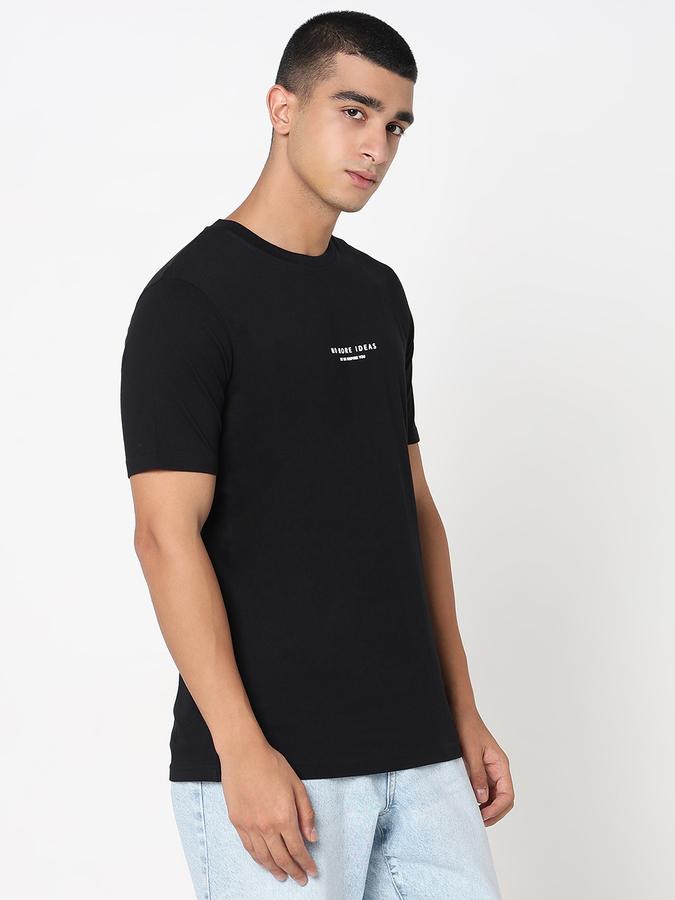 R&B Men's Black Printed T-Shirt