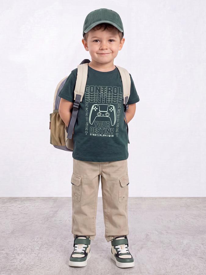 R&B Boys Teal Bold Graphic Print Short Sleeves Tshirt