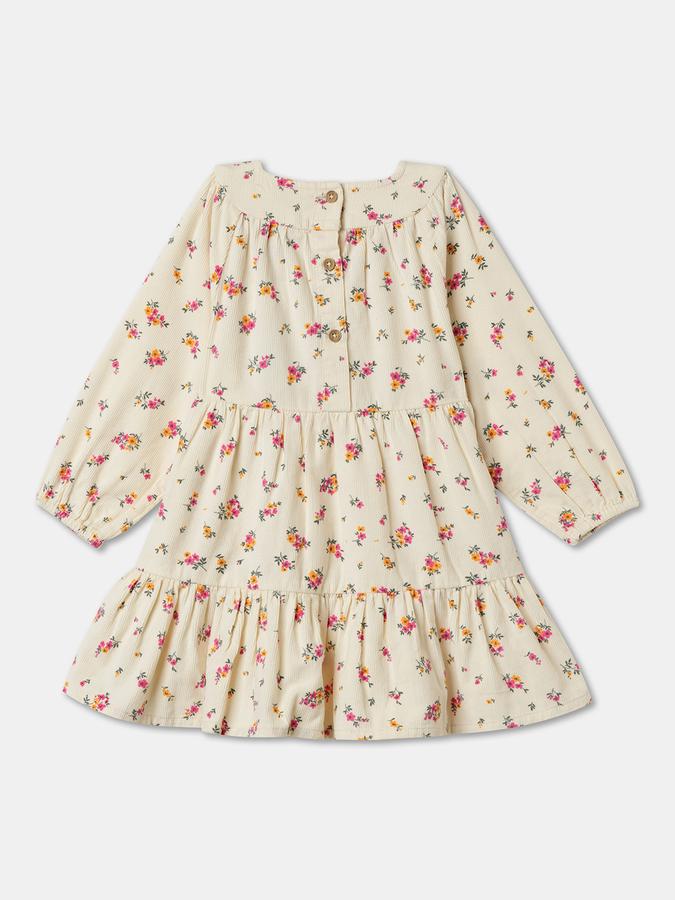 Girls Cotton Regular Fit Round Neck Solid Dress