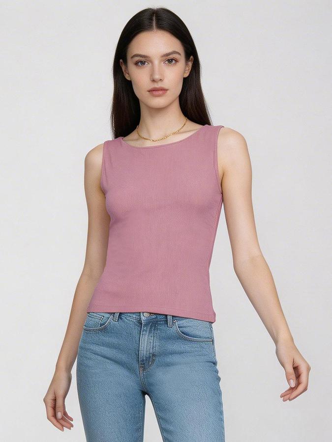 R&B Pink Solid Women Regular fit Top 
