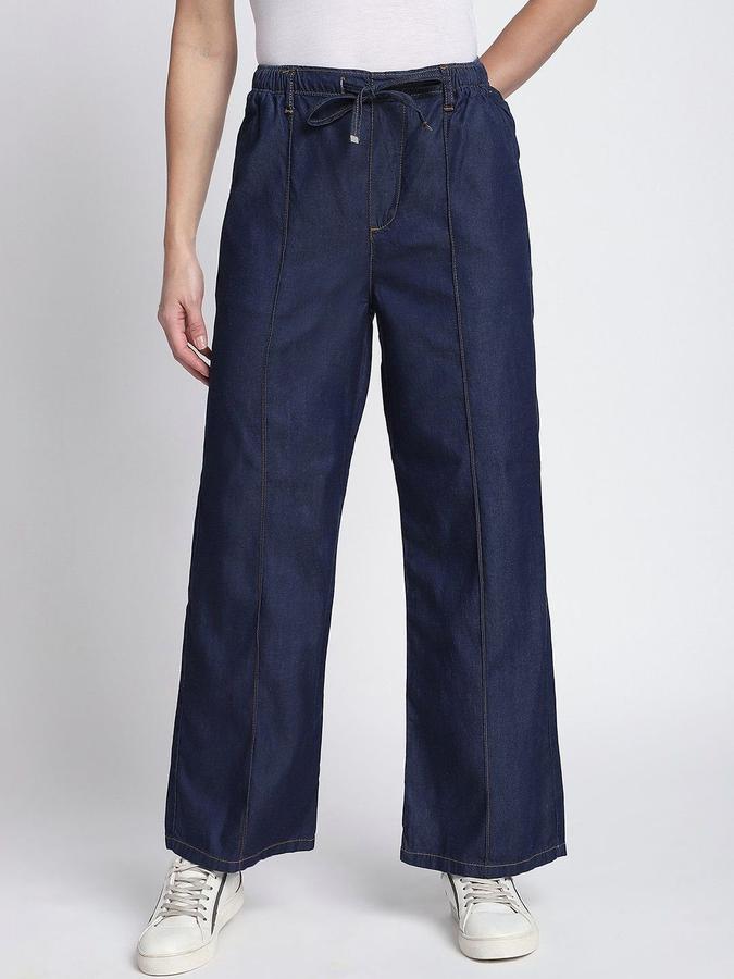 R&B Women Dark Blue Regular Fit Mid-Rise Jeans