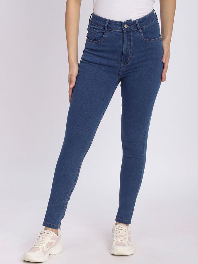 R&B Women Blue Skinny Fit Mid-Rise Jeans