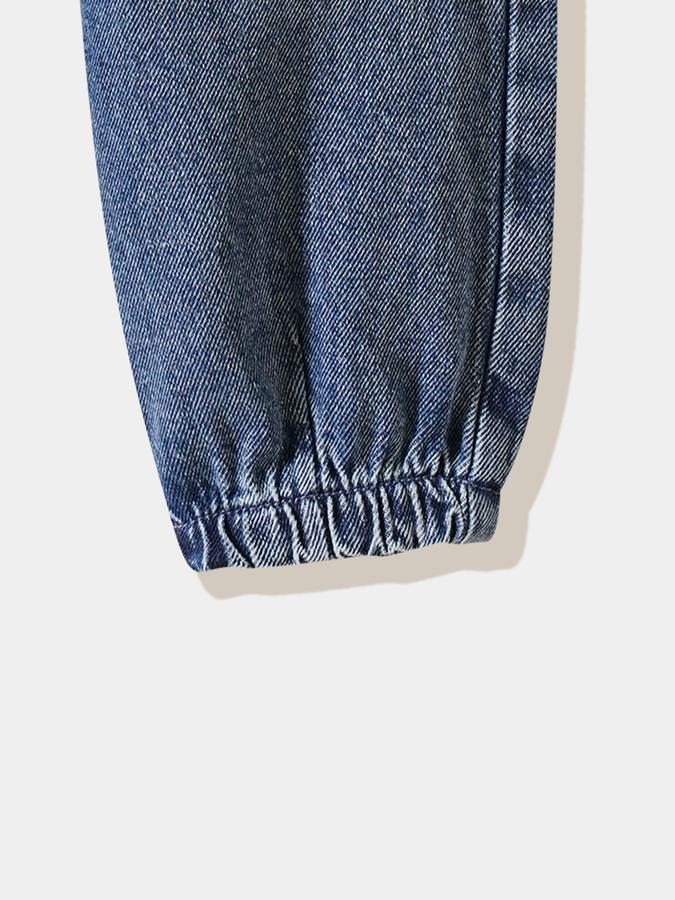 Boys Cotton Regular Fit Drawstring Waist Jogger Cuff Jeans