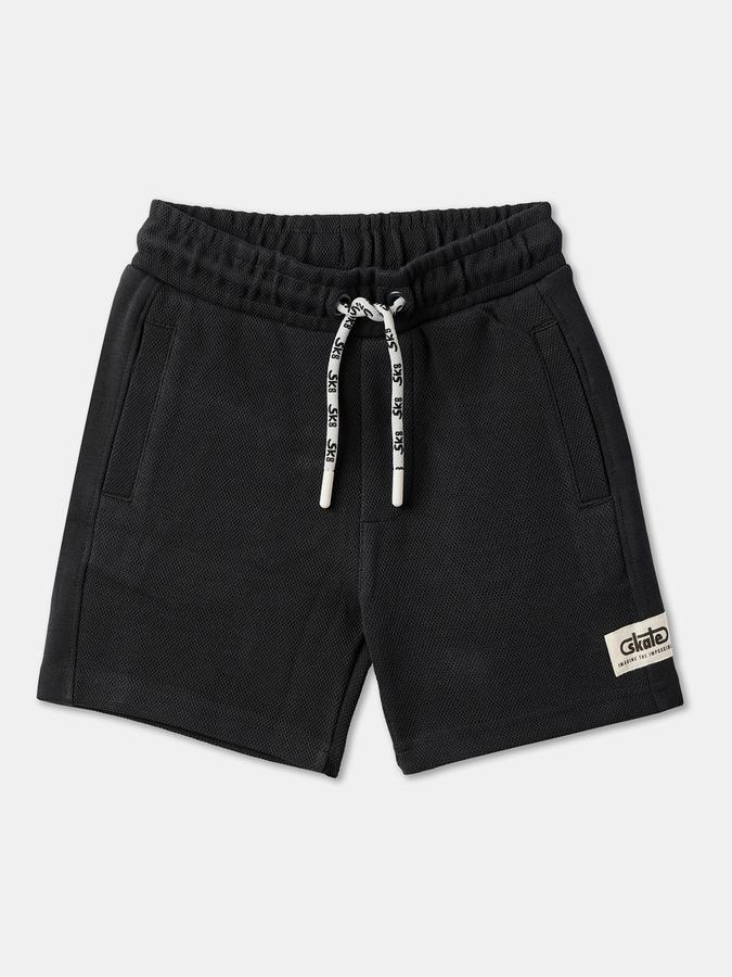 Boys Cotton Relaxed Fit Elastic Waist Clean Hem Shorts