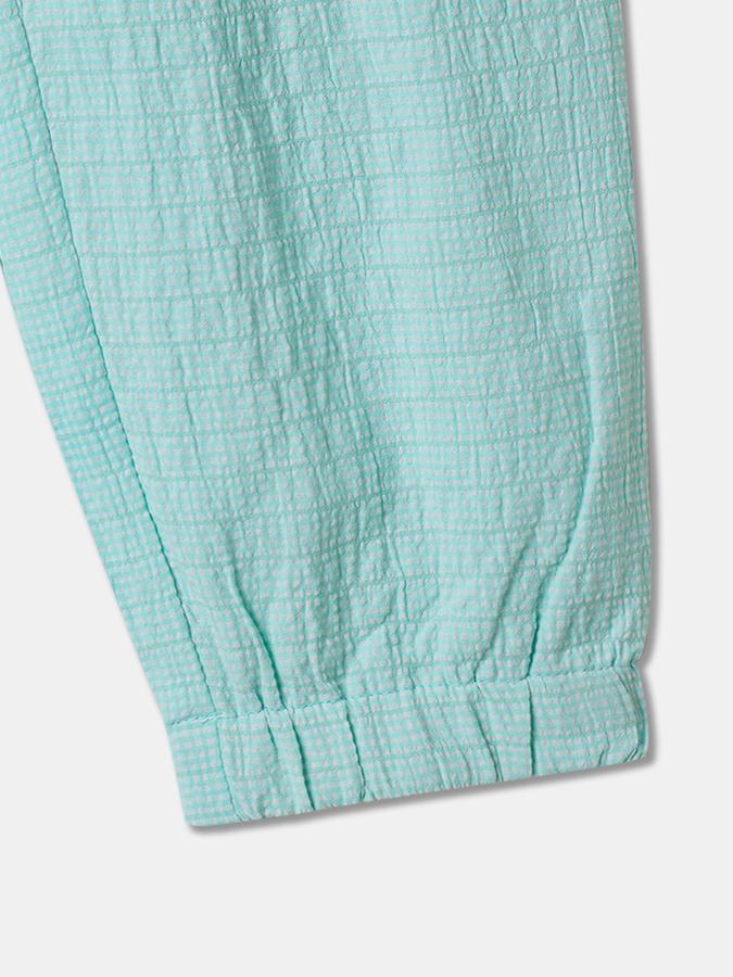 Boys Regular Fit Checked Drawstring Waist Trouser