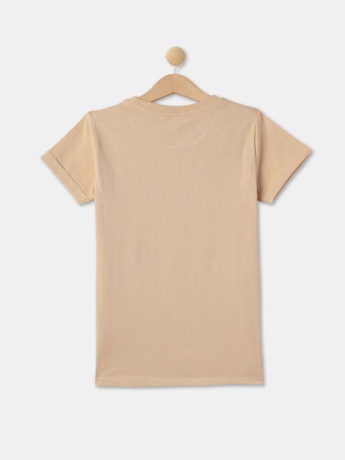 Girls Cotton Regular Fit Crew Neck Short Sleeve Graphic Top