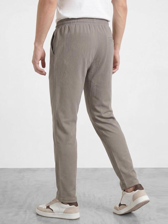 R&B Men's Beige Regular Fit Trousers