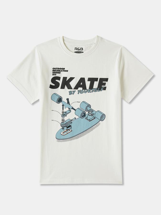 R&B Boys' Ivory Printed T-Shirt