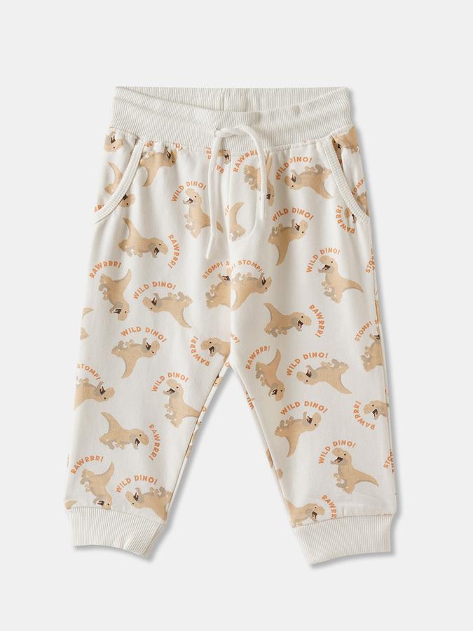 Boys Cotton Applique Sweatshirt And Graphic Trousers Set