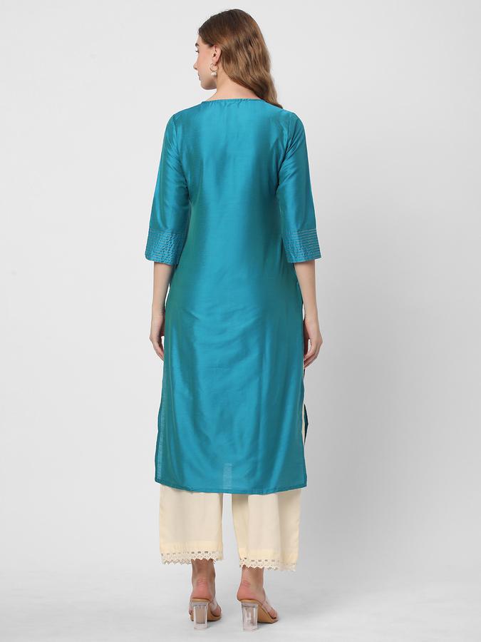 Women V-Neck Straight Kurta image number 2