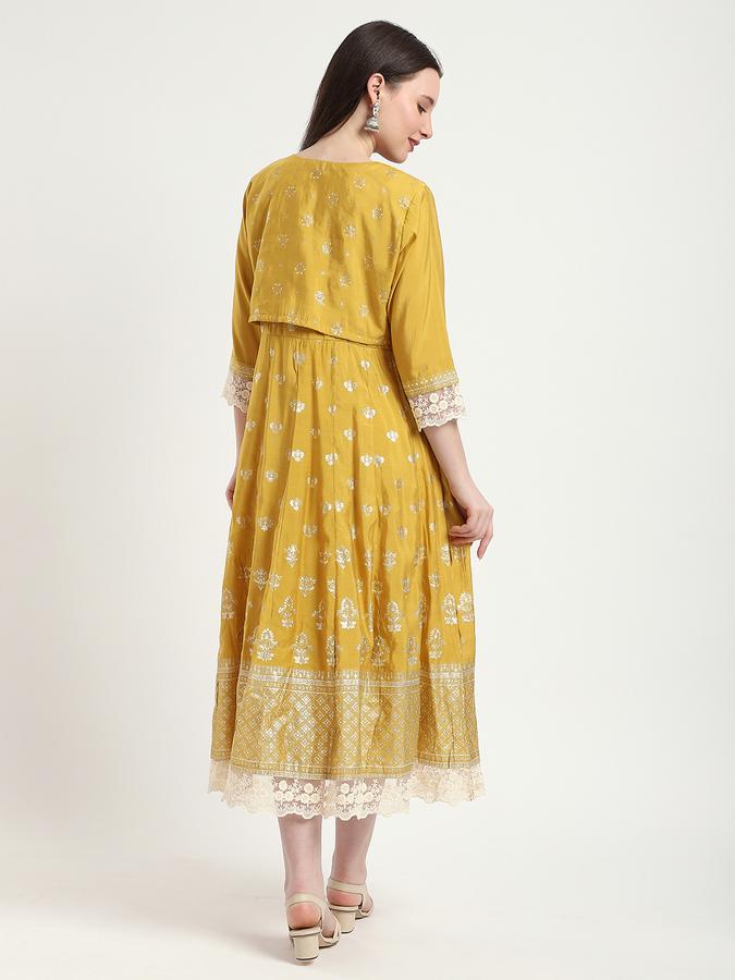 Women Viscose Embroidered Anarkali Ethnic Dress