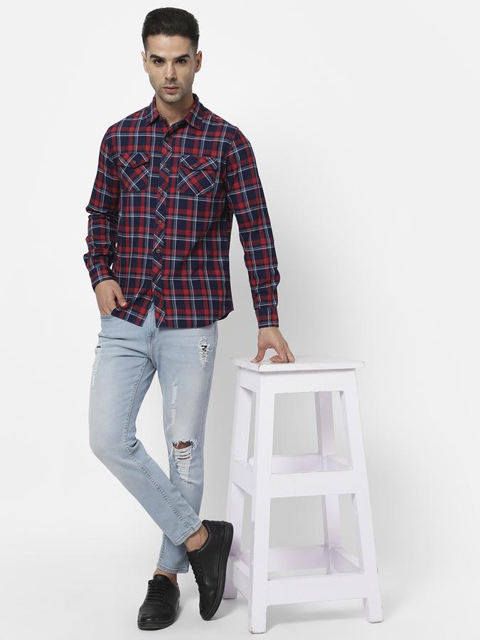 R&B Men Red Casual Shirts image number 1