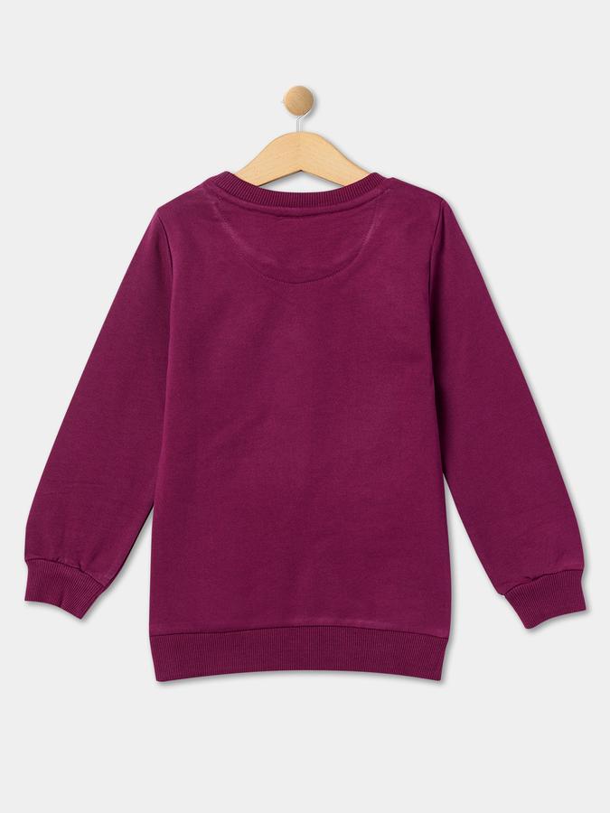 Girls Typographic Print Round-Neck Sweatshirt image number 1