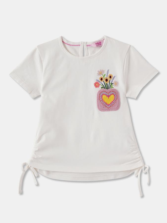 Girls Regular Fit Short Sleeve Crew Neck Top