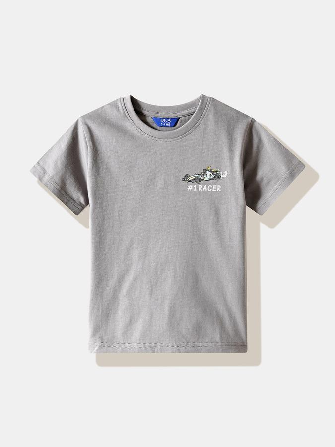 Boys Cotton Graphic T-Shirt And Graphic Print Shorts Set