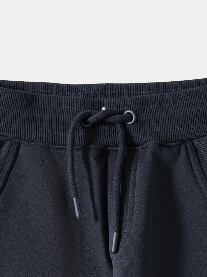 Boys Cotton Tapered Fit Drawstring Waist Cuffed Hem Joggers
