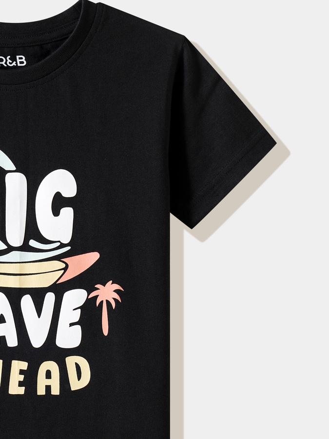 Boys Cotton Regular Fit Crew Neck Graphic T-shirt