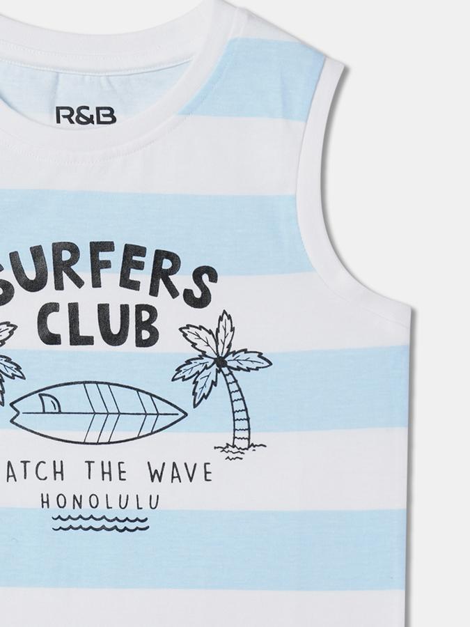 Boys Striped Round-Neck Relaxed Fit T-Shirt image number 2