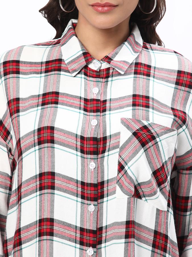 R&B Women's Oversized Check Shirt image number 3