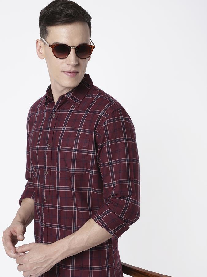 R&B Maroon Men Casual Shirts image number 0