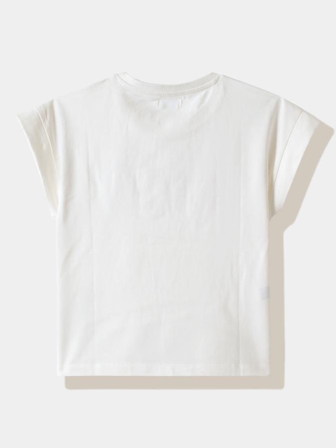 Girls Cotton Regular Fit Crew Neck Short Sleeve Graphic Top