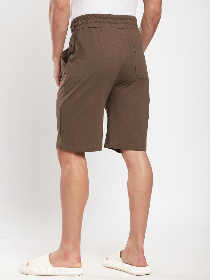 Men Cotton Relaxed Fit Solid Elastic Waist Sleep Shorts