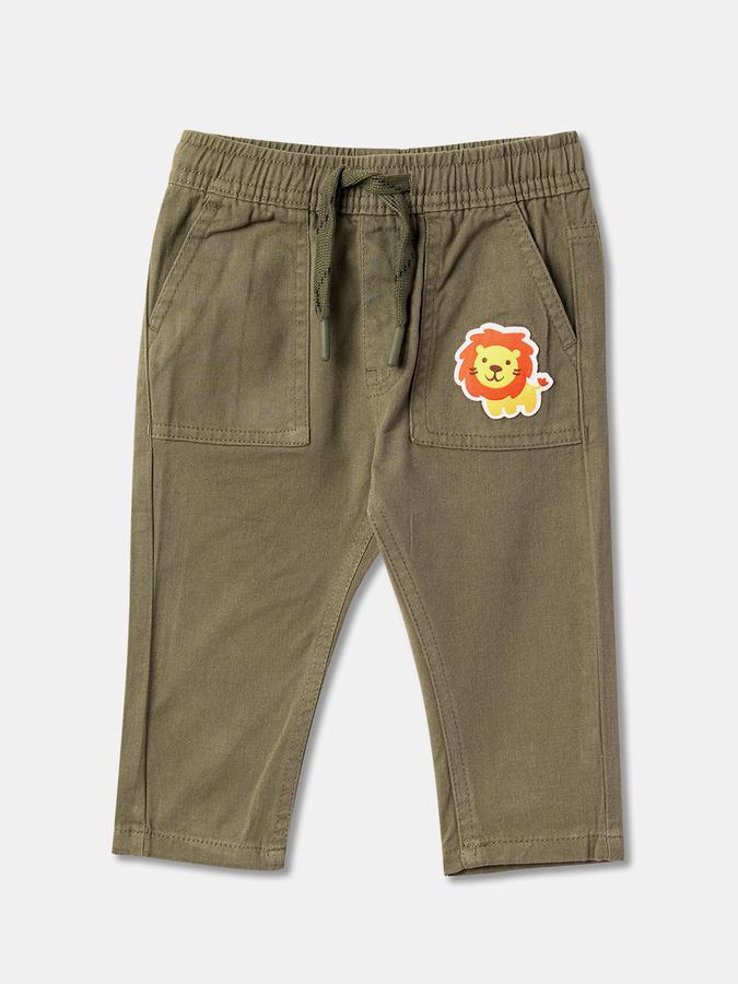 Boys Graphic Print Pants with Drawstring Waist